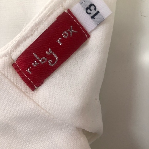 Ruby Rox Cream Colored Lined Sleeveless Dress with Gold Beads. Size 13 - Picture 10 of 12